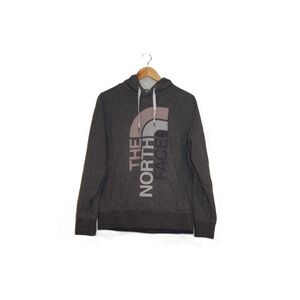 The North Face Women's Gray Logo Hoodie Sweatshirt Pullover TNF Size L